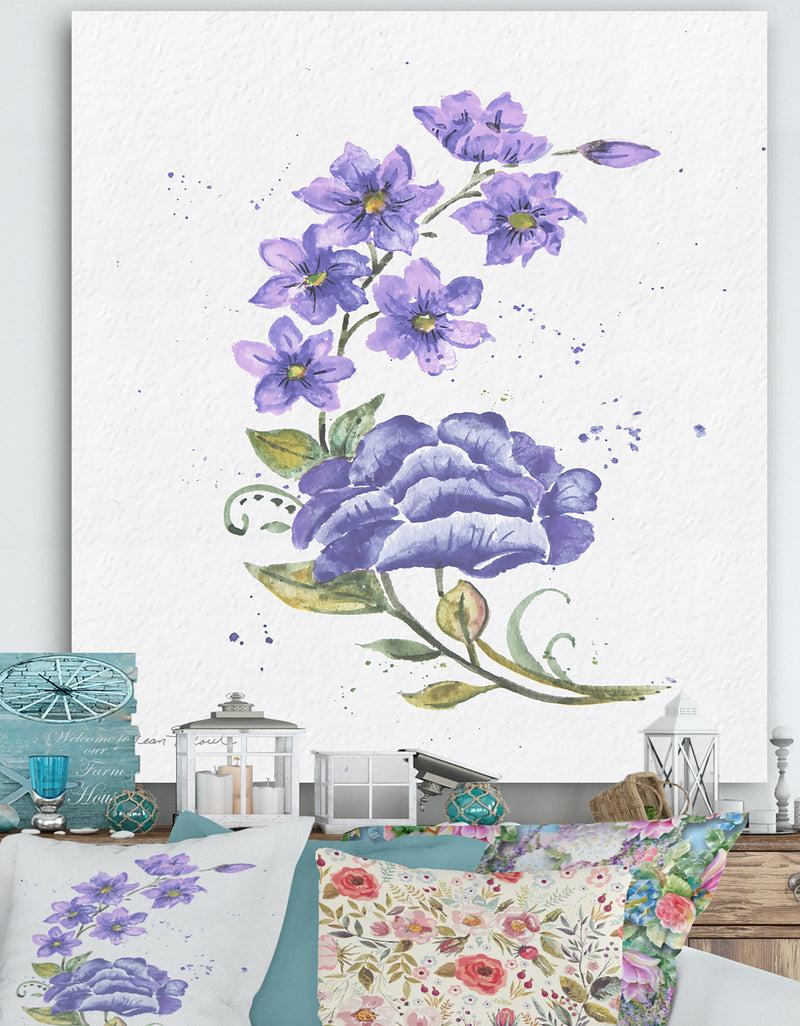 DesignQ Watercolor Flowers III - Cottage Gallery-wrapped Canvas