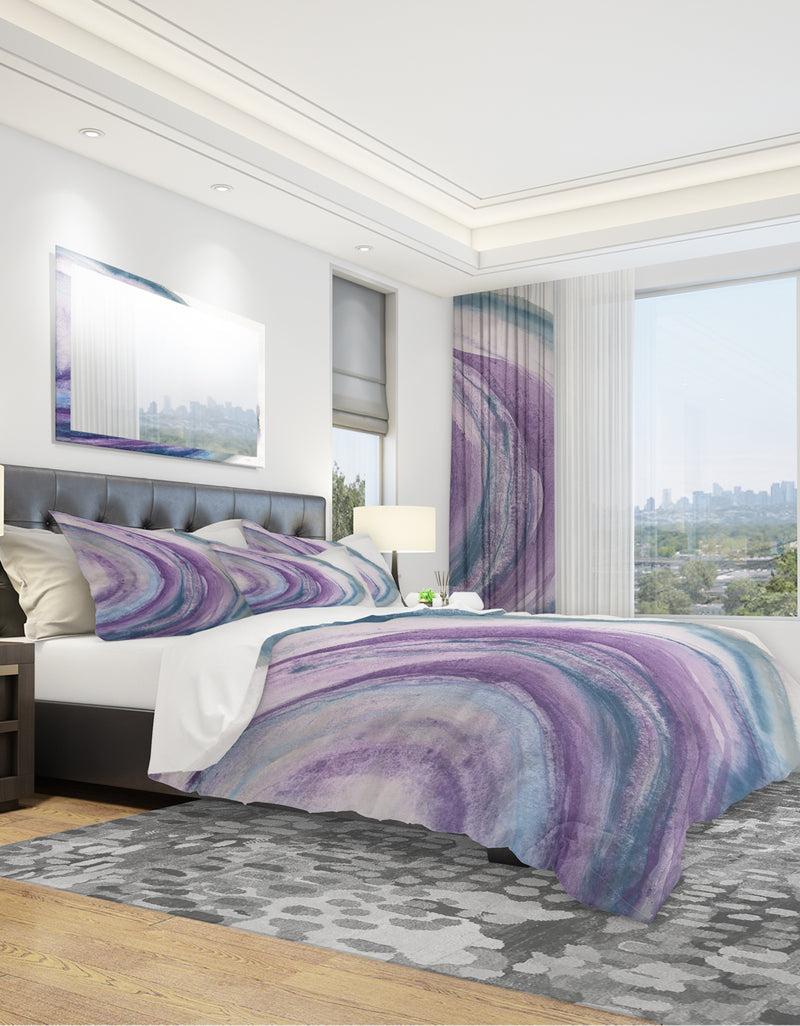 DesignQ Watercolor Geode I - Geometric Duvet Cover Set