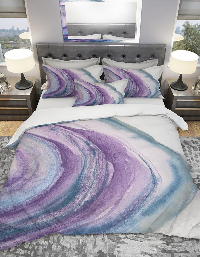 DesignQ Watercolor Geode I - Geometric Duvet Cover Set
