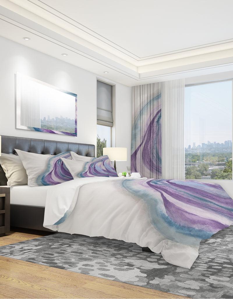 DesignQ Watercolor Geode II - Geometric Duvet Cover Set