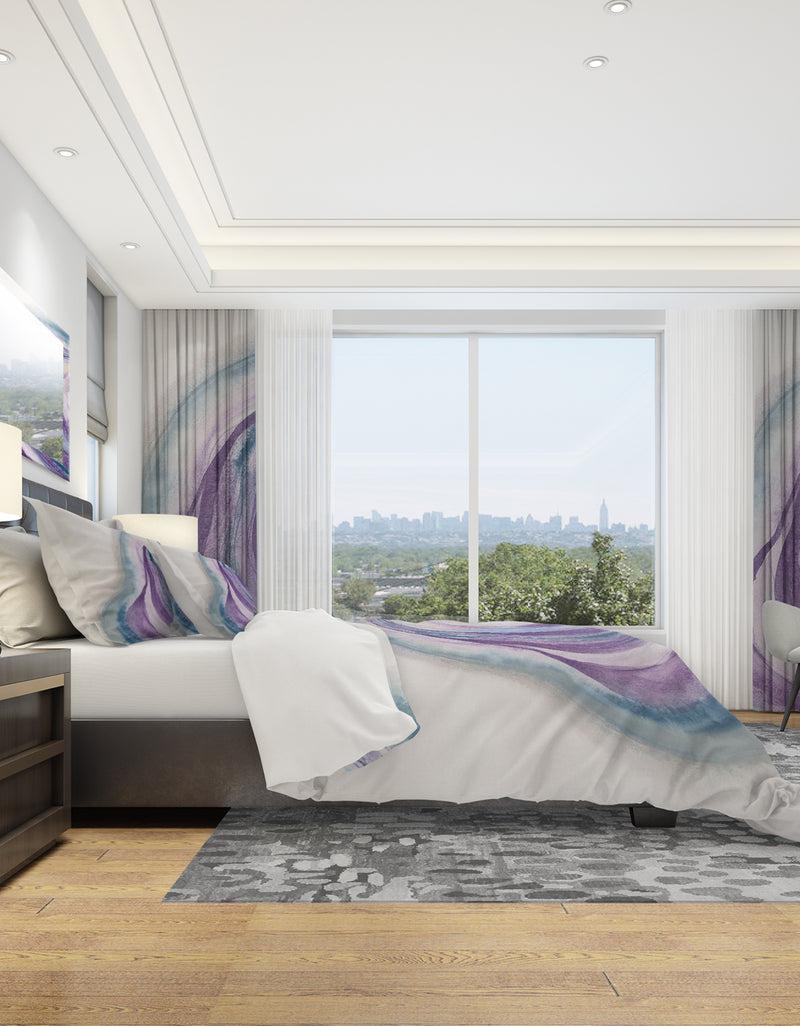 DesignQ Watercolor Geode II - Geometric Duvet Cover Set