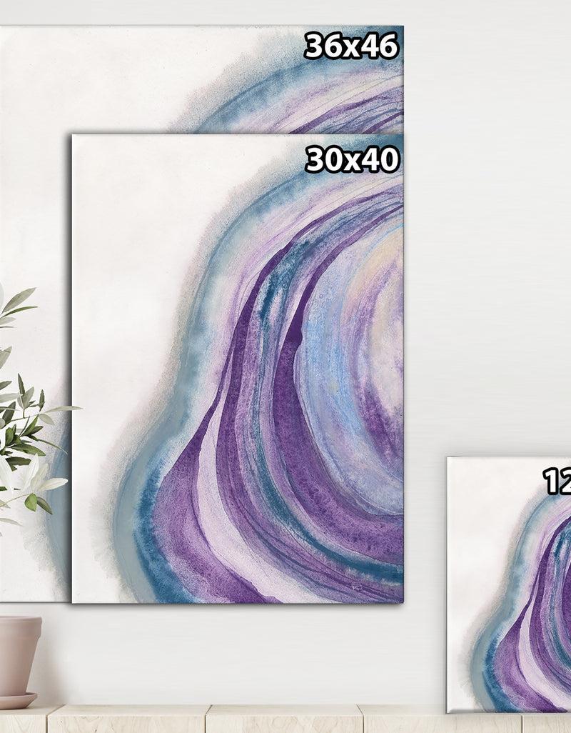 DesignQ Watercolor Geode II - Modern & Contemporary Premium Canvas Wall Art