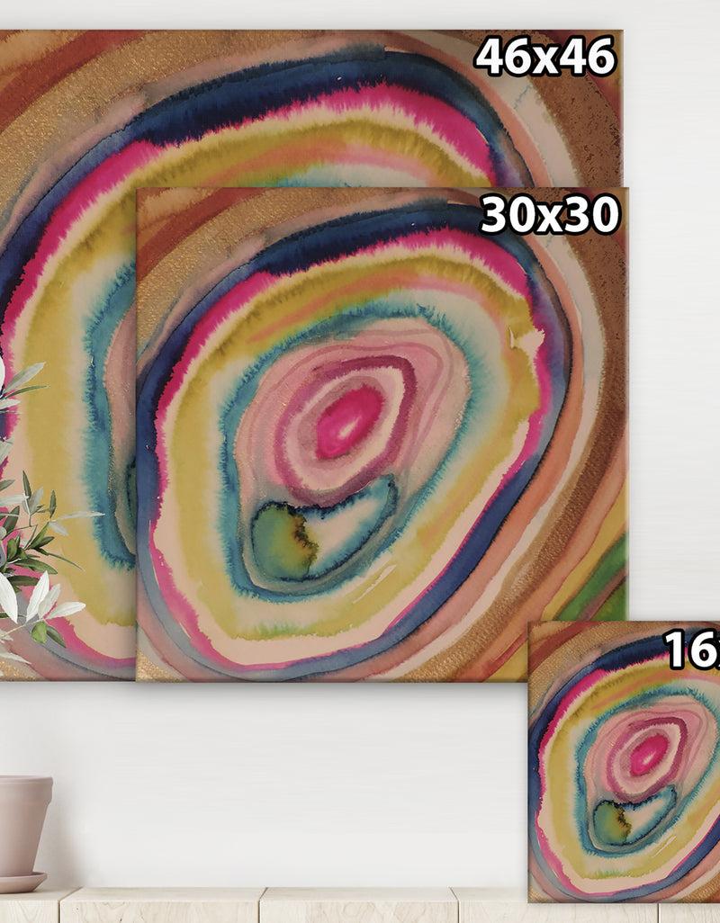 DesignQ Watercolor Geode Impression - Canvas Wall Art