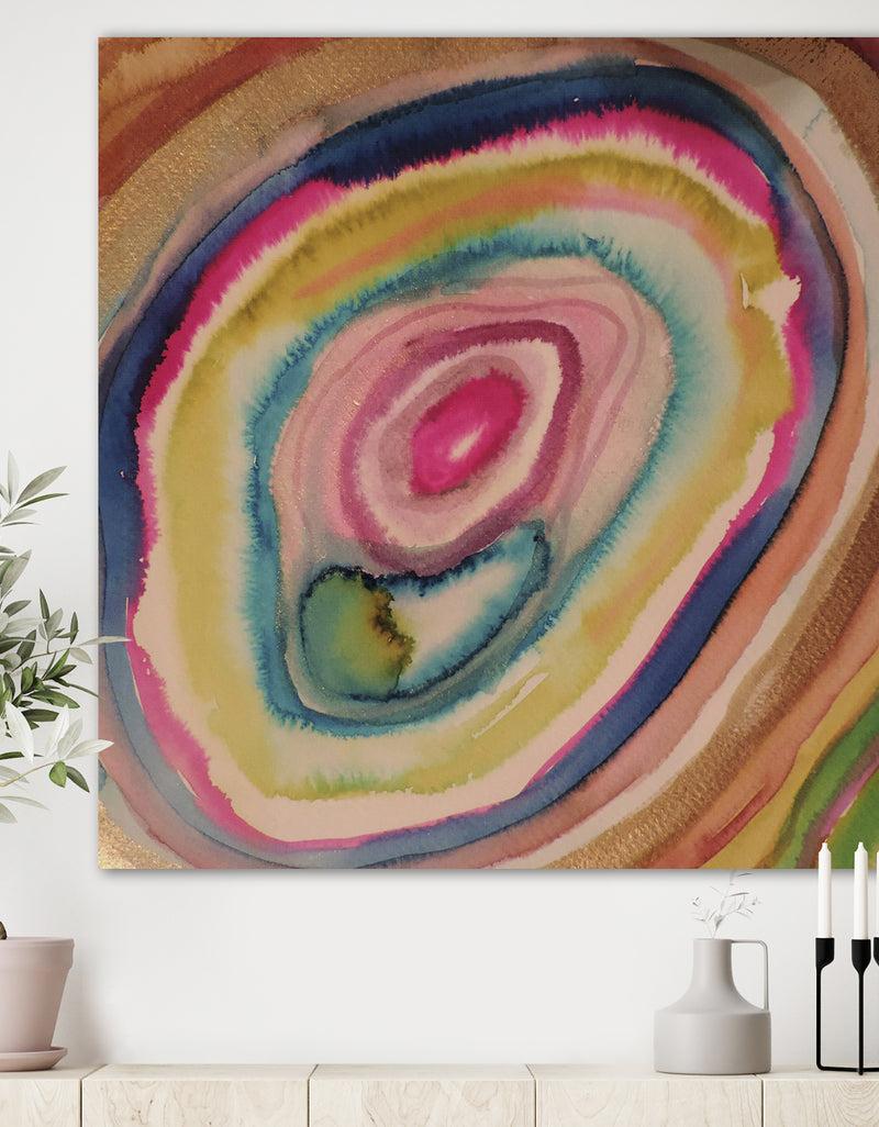 DesignQ Watercolor Geode Impression - Canvas Wall Art