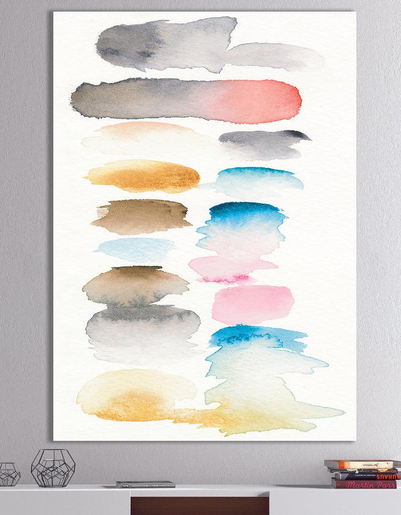 DesignQ Watercolor Geometric Swatch Element I - Mid-Century Modern Canvas Art