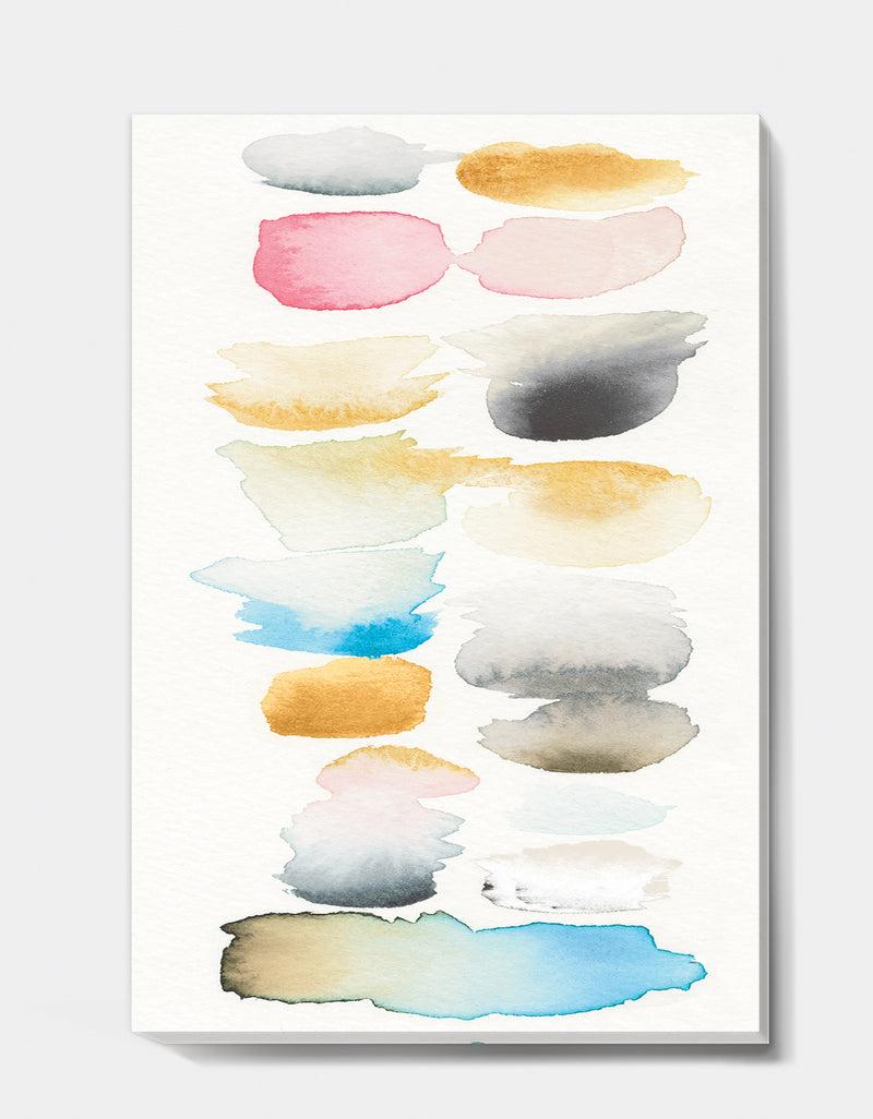 DesignQ Watercolor Geometric Swatch Element II - Mid-Century Modern Premium Canvas Wall Art