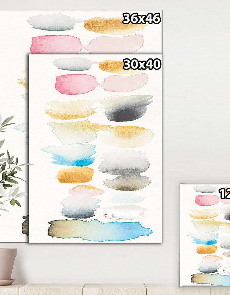 DesignQ Watercolor Geometric Swatch Element II - Mid-Century Modern Premium Canvas Wall Art