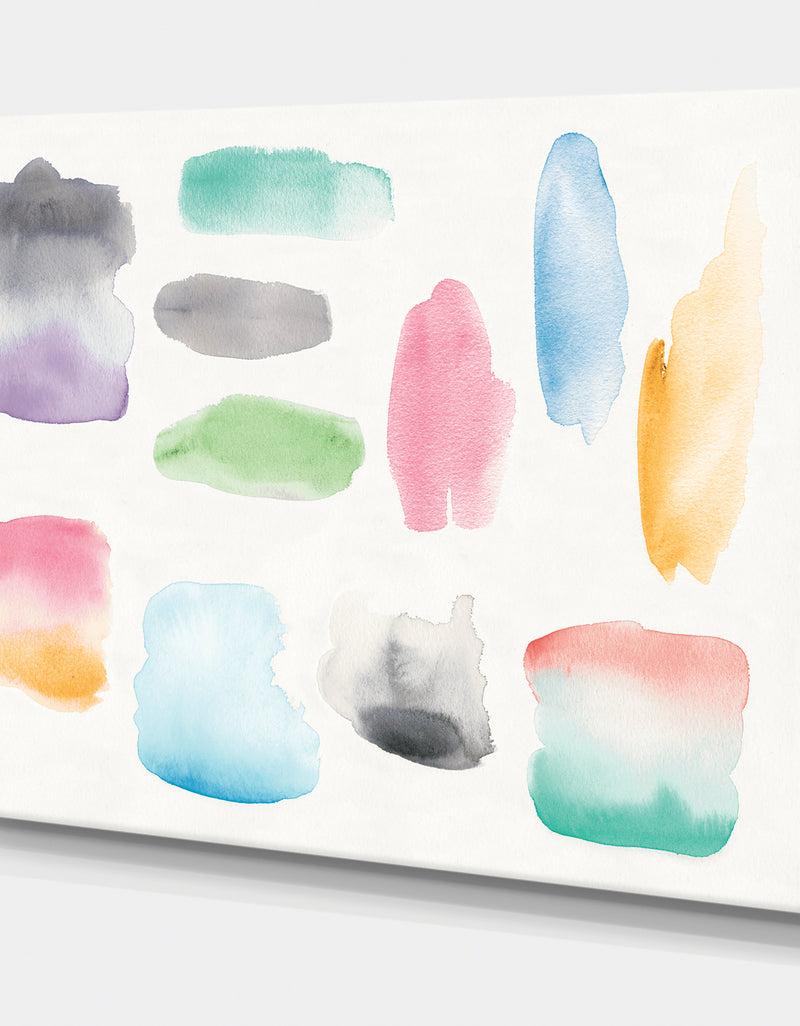 DesignQ Watercolor Geometric Swatch Element III - Mid-Century Modern Gallery-wrapped Canvas