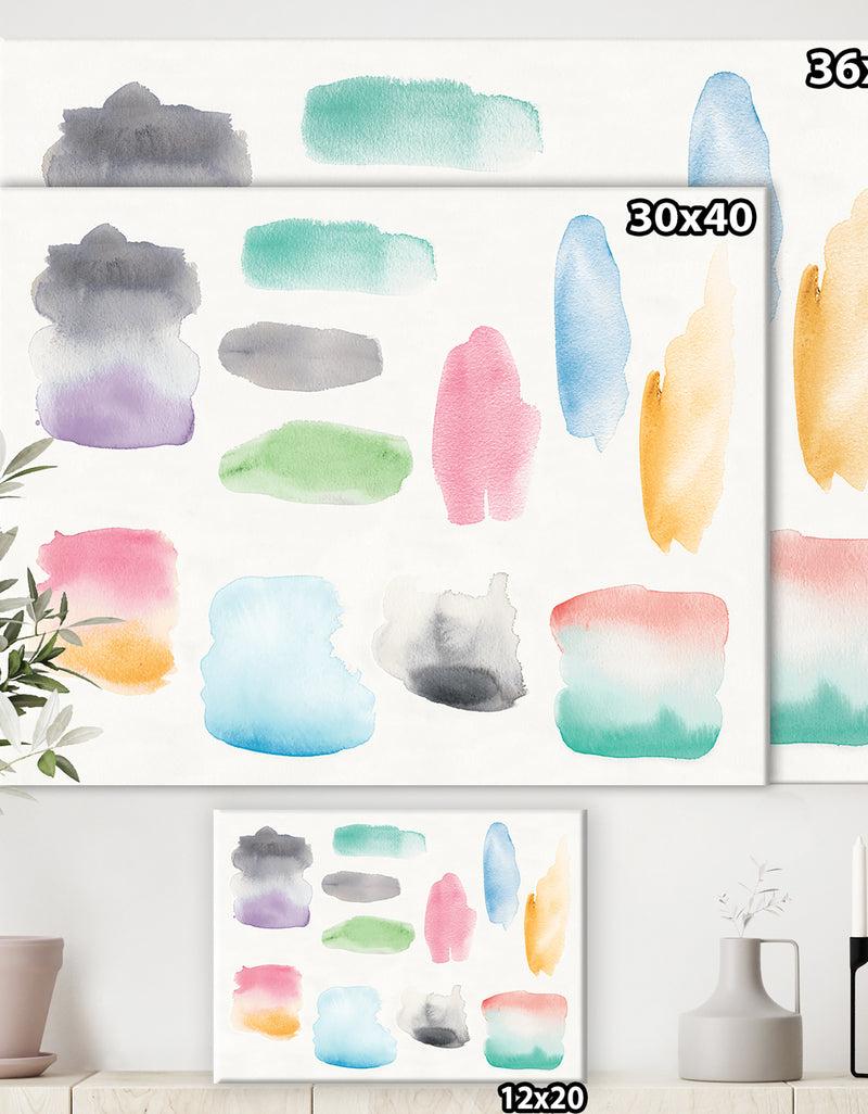 DesignQ Watercolor Geometric Swatch Element III - Mid-Century Modern Gallery-wrapped Canvas