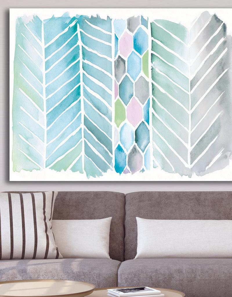 DesignQ Watercolor Geometric Swatch Element IV - Mid-Century Modern Canvas Artwork