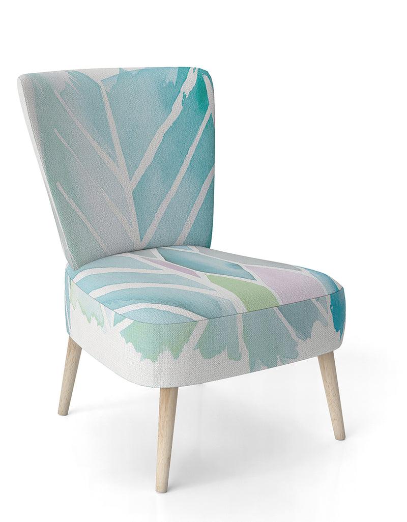 DesignQ Watercolor Geometric Swatch Element IV - Upholstered Mid-Century Accent Chair