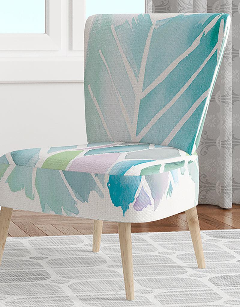 DesignQ Watercolor Geometric Swatch Element IV - Upholstered Mid-Century Accent Chair