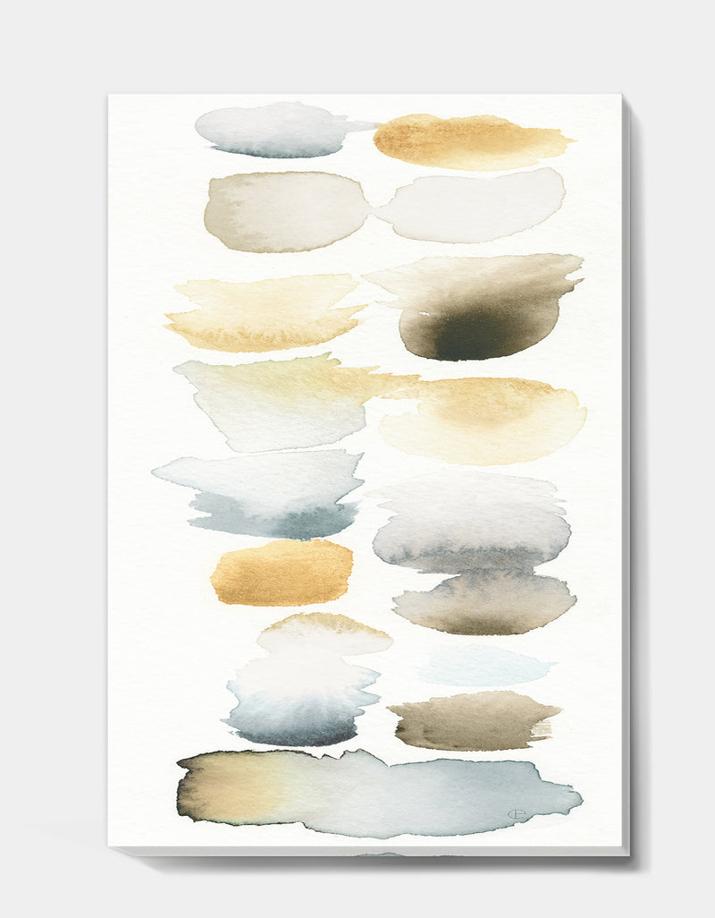 DesignQ Watercolor Geometric Swatch Element V - Mid-Century Modern Transitional Gallery-wrapped Canvas