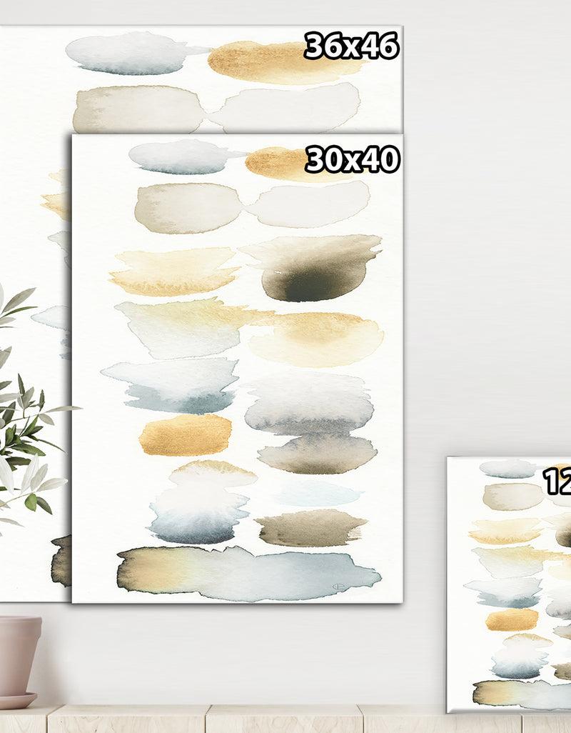 DesignQ Watercolor Geometric Swatch Element V - Mid-Century Modern Transitional Gallery-wrapped Canvas