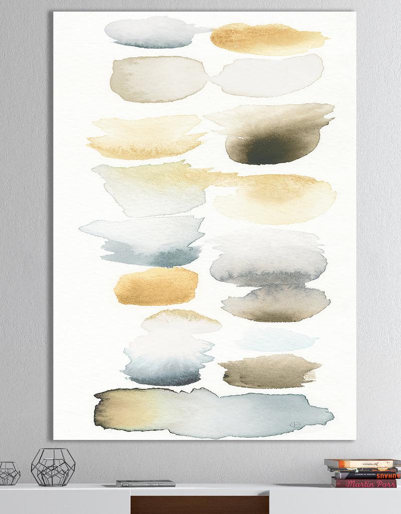 DesignQ Watercolor Geometric Swatch Element V - Mid-Century Modern Transitional Gallery-wrapped Canvas