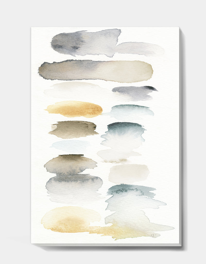 DesignQ Watercolor Geometric Swatch Element VI - Mid-Century Modern Transitional Canvas Artwork