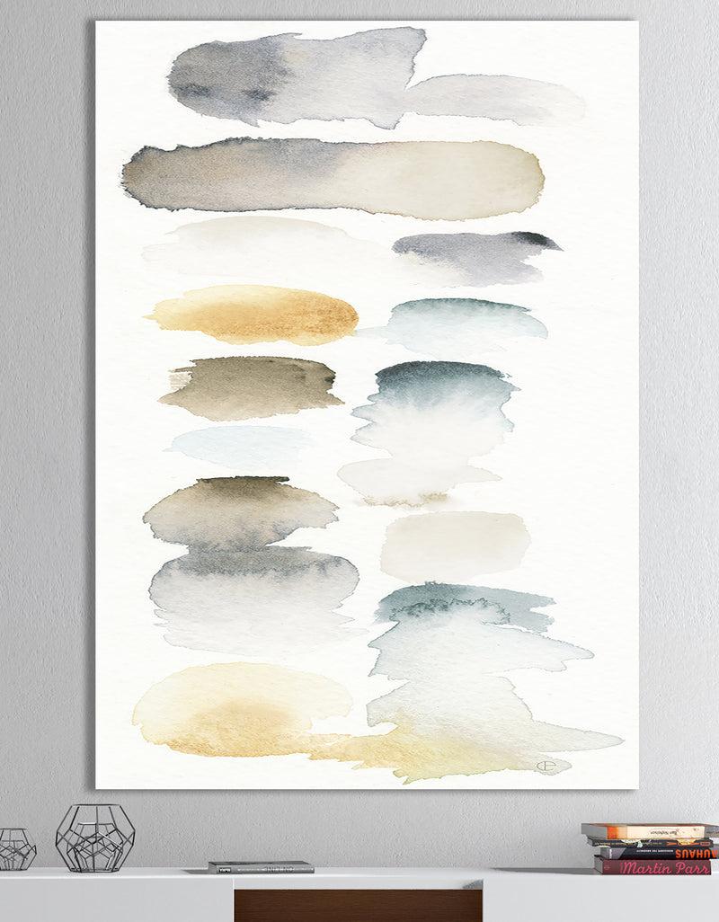 DesignQ Watercolor Geometric Swatch Element VI - Mid-Century Modern Transitional Canvas Artwork