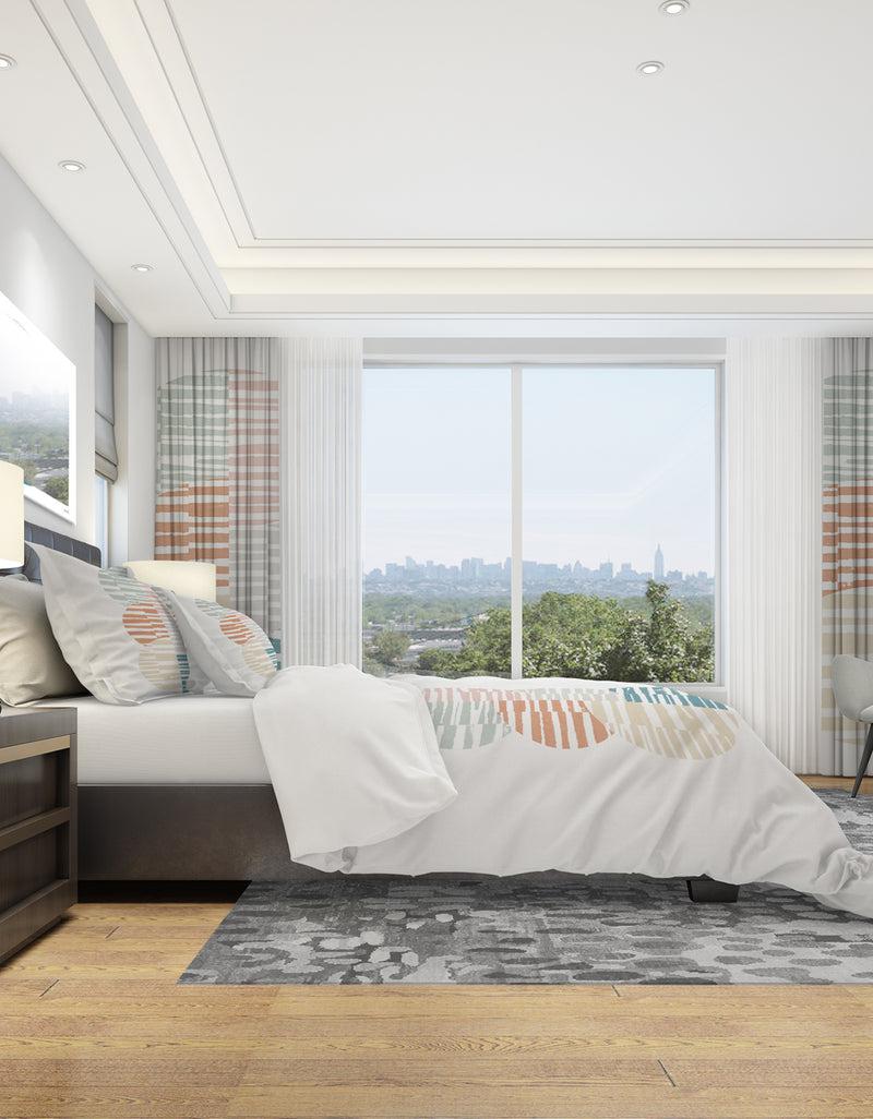 DesignQ Watercolor Geometric Triangle I - Geometric Duvet Cover Set