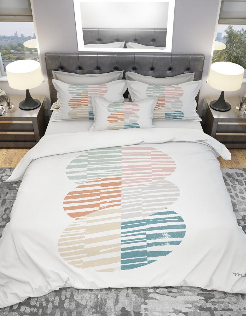 DesignQ Watercolor Geometric Triangle I - Geometric Duvet Cover Set