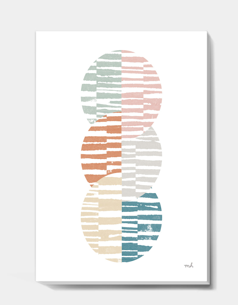 DesignQ Watercolor Geometric Triangle I - Transitional Gallery-wrapped Canvas