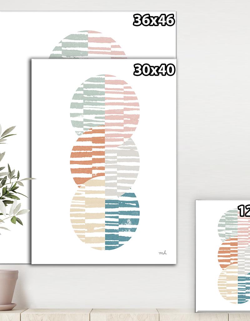 DesignQ Watercolor Geometric Triangle I - Transitional Gallery-wrapped Canvas