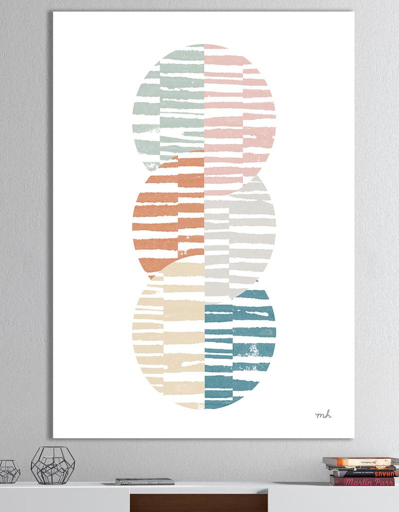 DesignQ Watercolor Geometric Triangle I - Transitional Gallery-wrapped Canvas