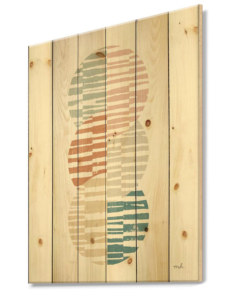 DesignQ Watercolor Geometric Triangle I - Transitional Print On Natural Pine Wood