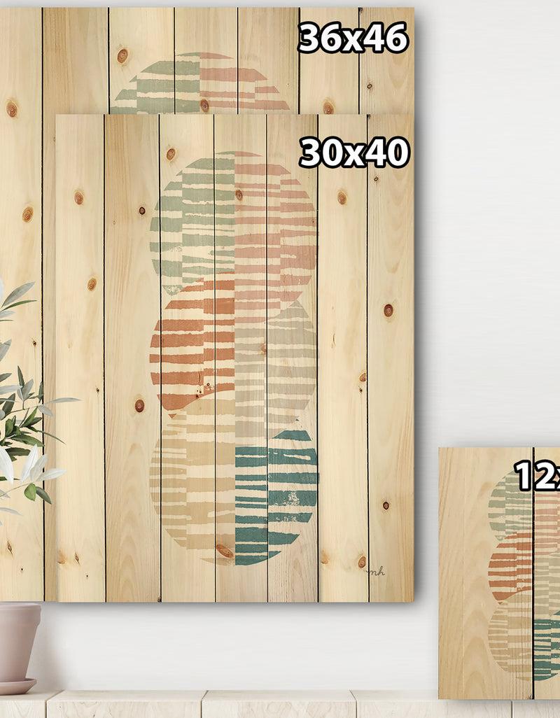 DesignQ Watercolor Geometric Triangle I - Transitional Print On Natural Pine Wood