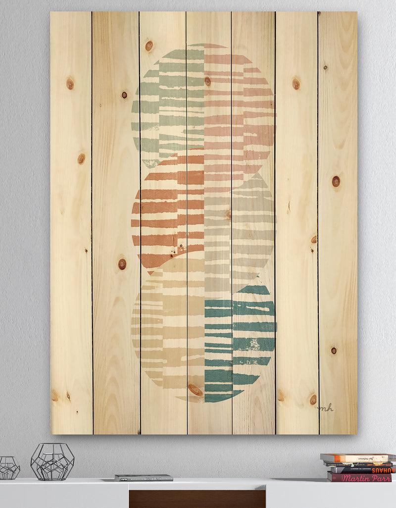 DesignQ Watercolor Geometric Triangle I - Transitional Print on Natural Pine Wood