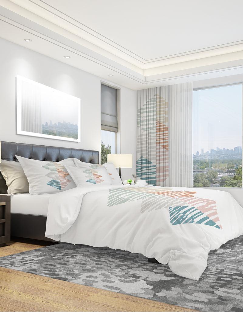 DesignQ Watercolor Geometric Triangle II - Geometric Duvet Cover Set