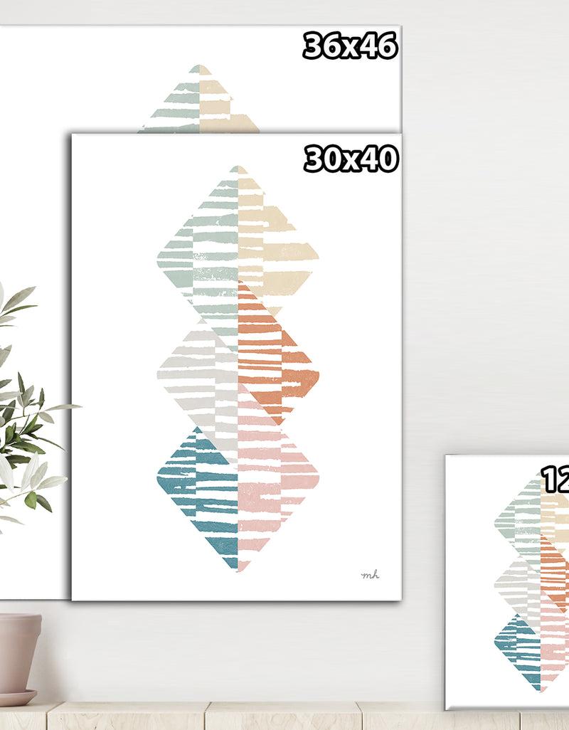 DesignQ Watercolor Geometric Triangle II - Transitional Premium Canvas Wall Art