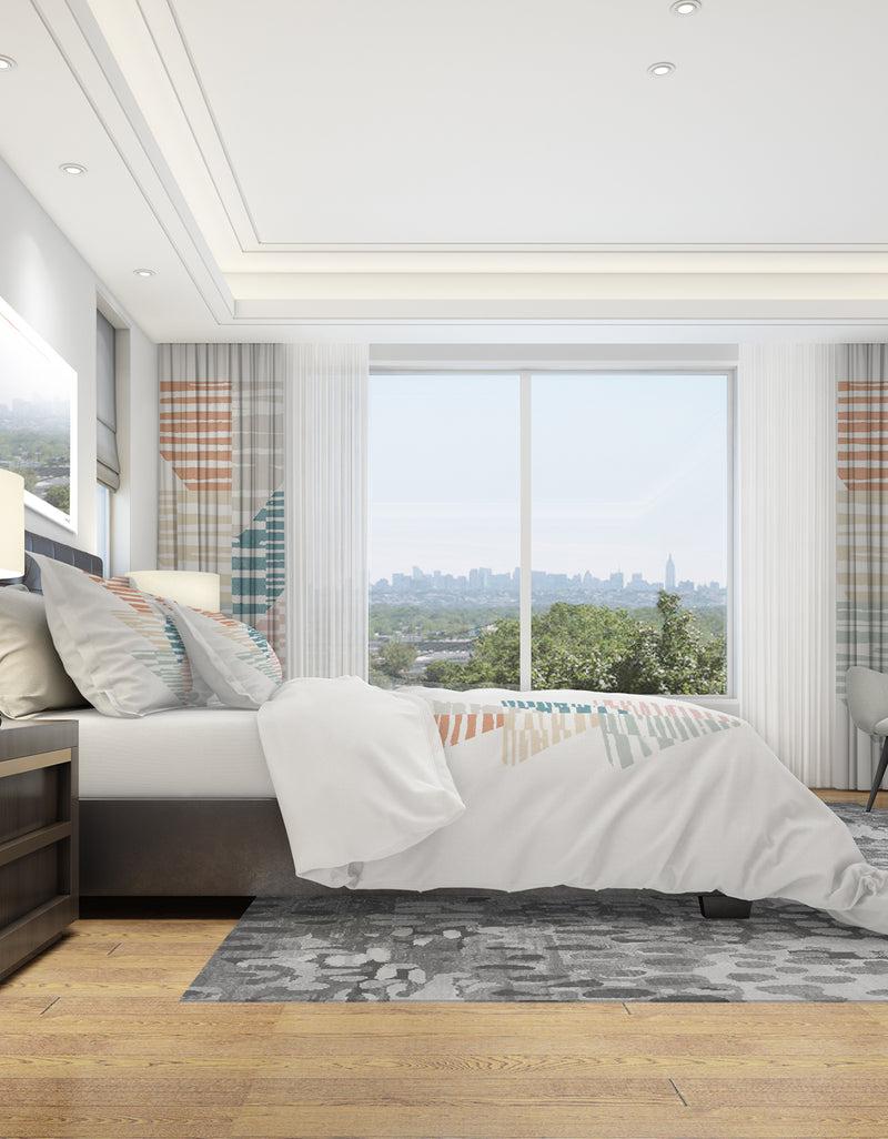 DesignQ Watercolor Geometric Triangle III - Geometric Duvet Cover Set