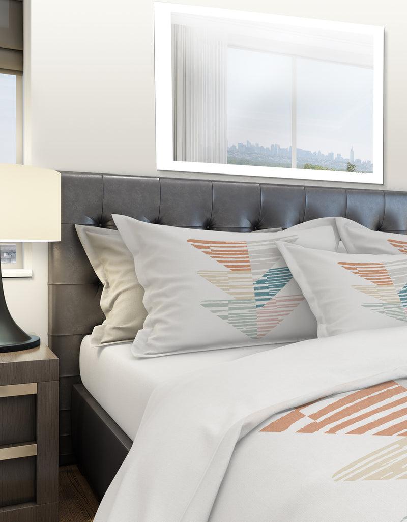 DesignQ Watercolor Geometric Triangle III - Geometric Duvet Cover Set