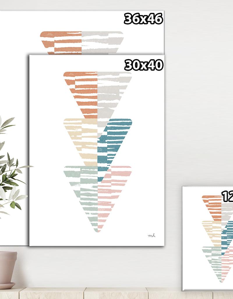 DesignQ Watercolor Geometric Triangle III - Transitional Canvas Art