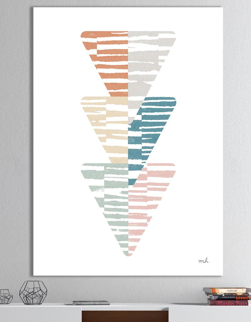 DesignQ Watercolor Geometric Triangle III - Transitional Canvas Art