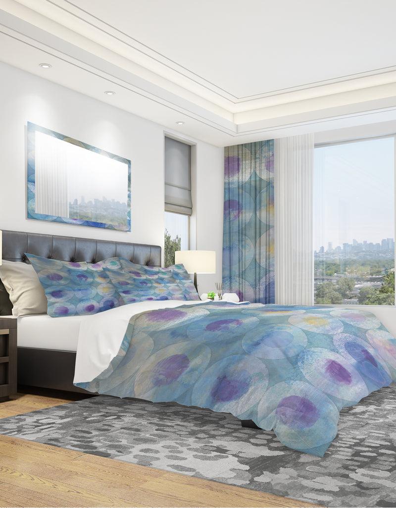 DesignQ Watercolor Geometrical Circles I - Geometric Duvet Cover Set