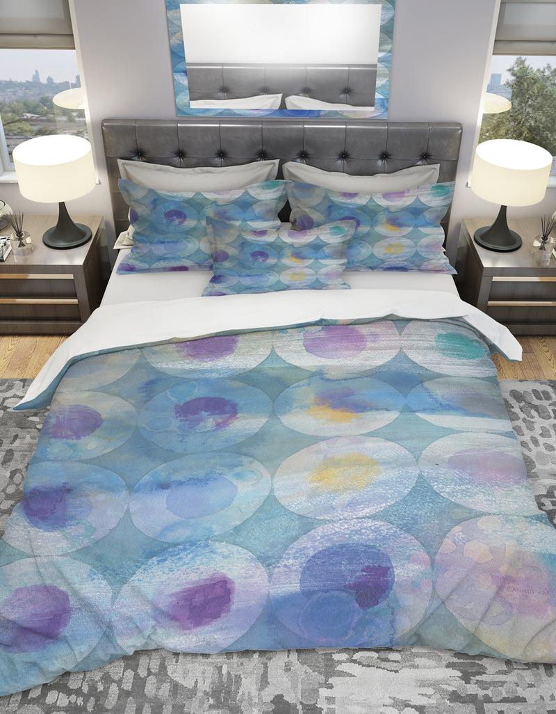DesignQ Watercolor Geometrical Circles I - Geometric Duvet Cover Set