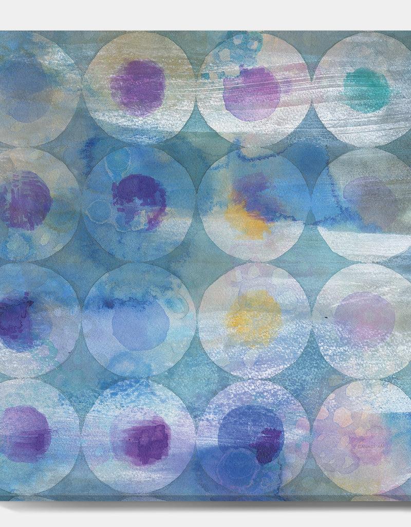DesignQ Watercolor Geometrical Circles I - Mid-Century Modern Premium Canvas Wall Art