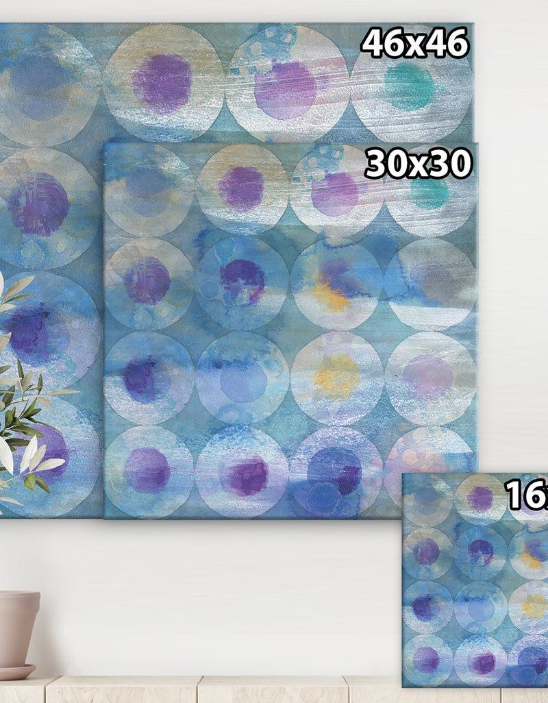 DesignQ Watercolor Geometrical Circles I - Mid-Century Modern Premium Canvas Wall Art