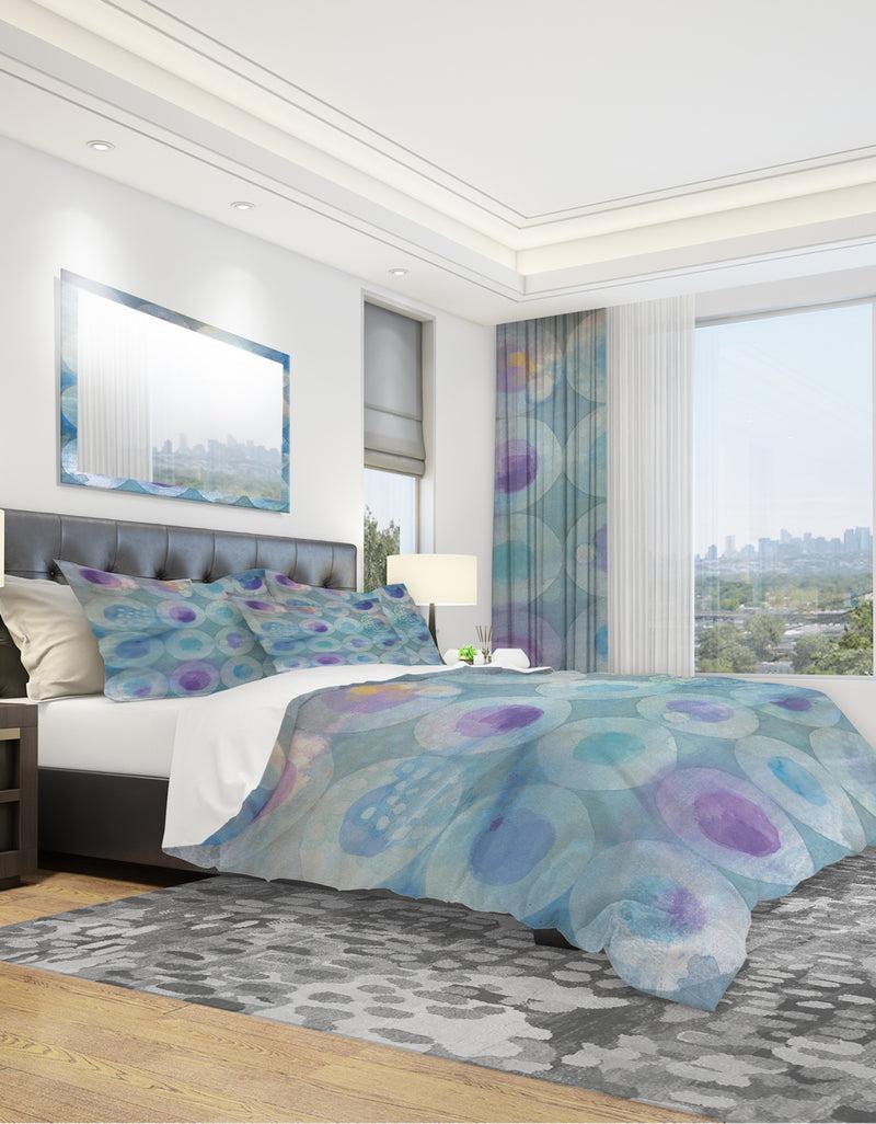 DesignQ Watercolor Geometrical Circles II - Geometric Duvet Cover Set