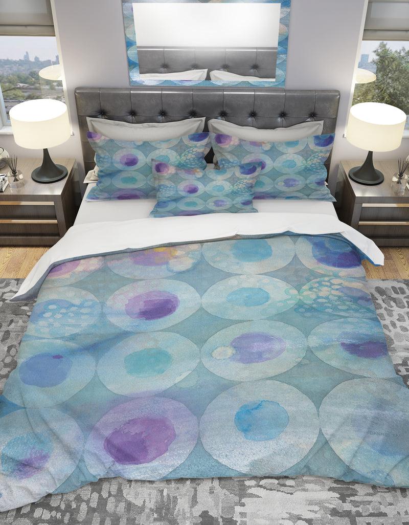 DesignQ Watercolor Geometrical Circles II - Geometric Duvet Cover Set
