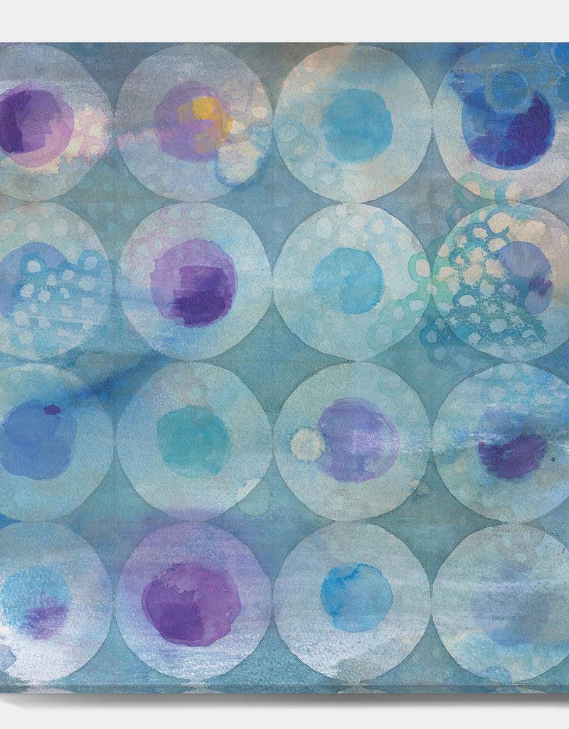 DesignQ Watercolor Geometrical Circles II - Mid-Century Modern Canvas Art