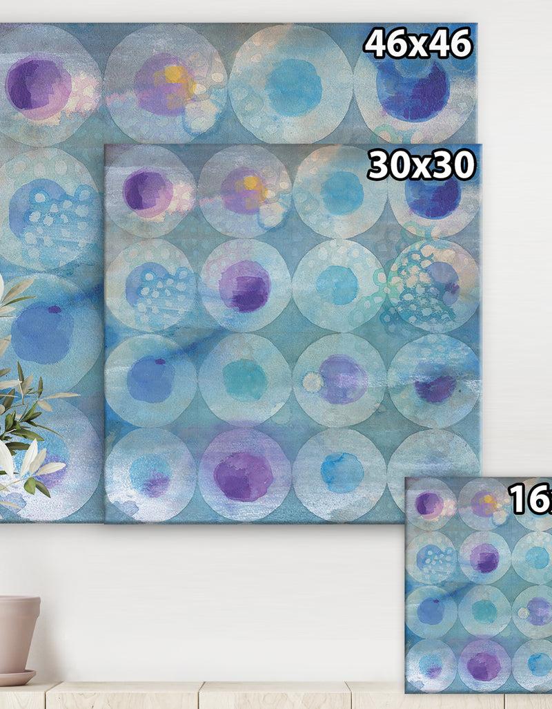 DesignQ Watercolor Geometrical Circles II - Mid-Century Modern Canvas Art