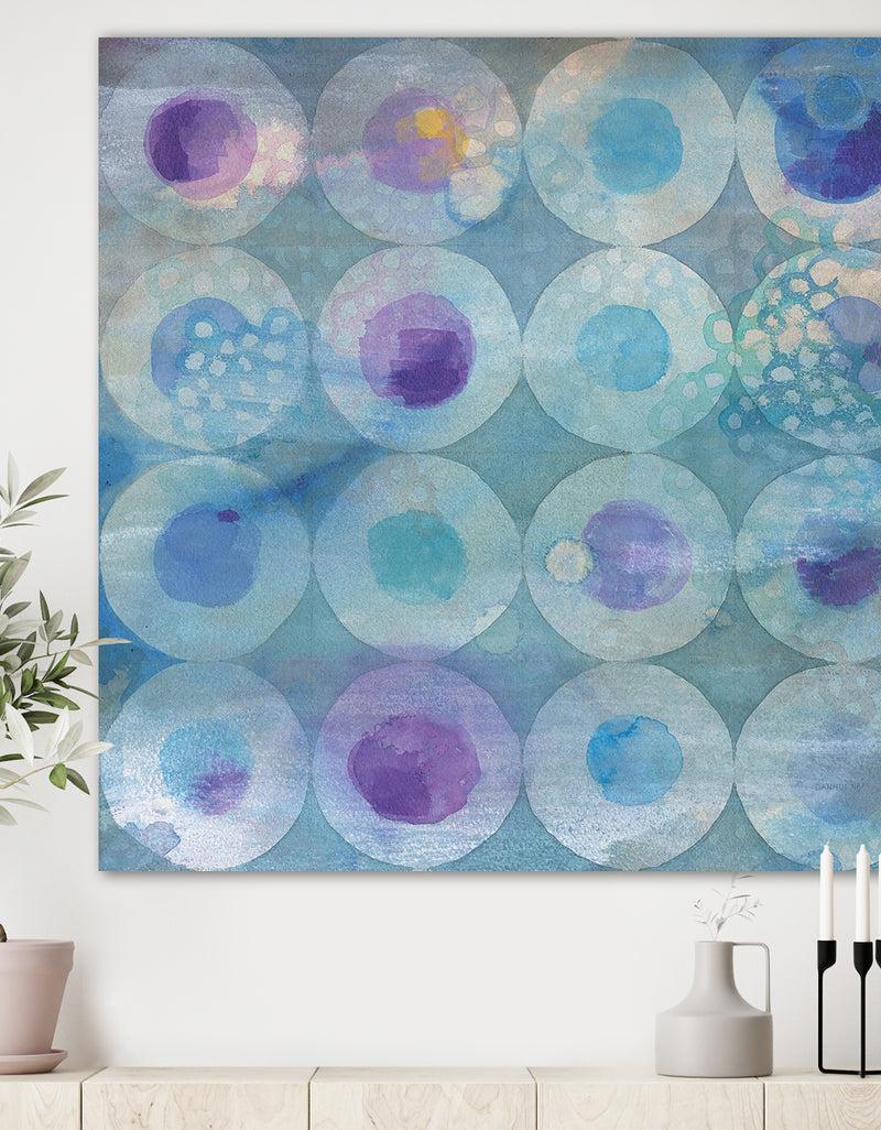DesignQ Watercolor Geometrical Circles II - Mid-Century Modern Canvas Art