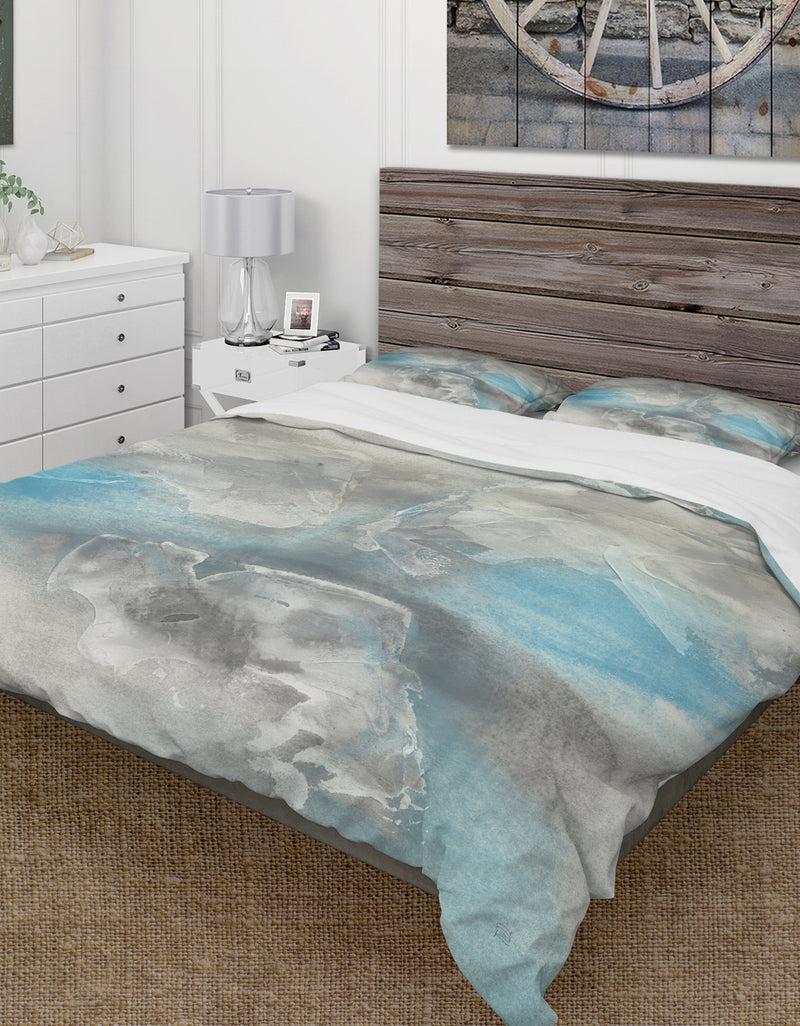 DesignQ Watercolor Minimal Blue Tones I - Cottage Duvet Cover Set