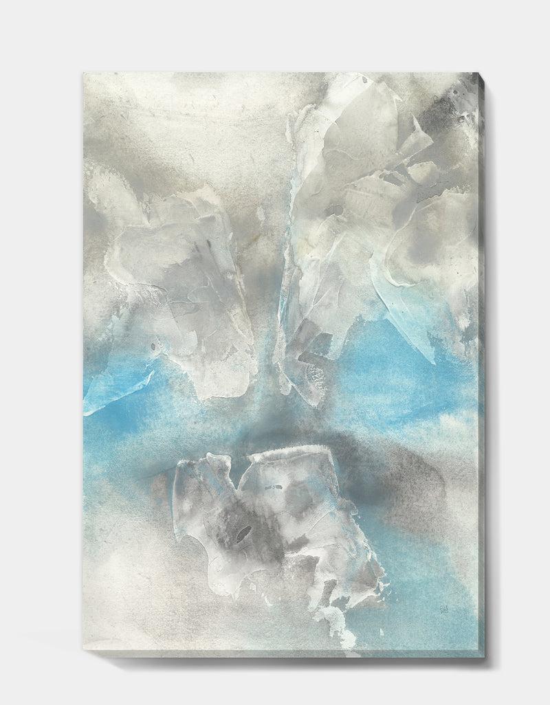 DesignQ Watercolor Minimal Blue Tones I - Mid-Century Modern Canvas Art