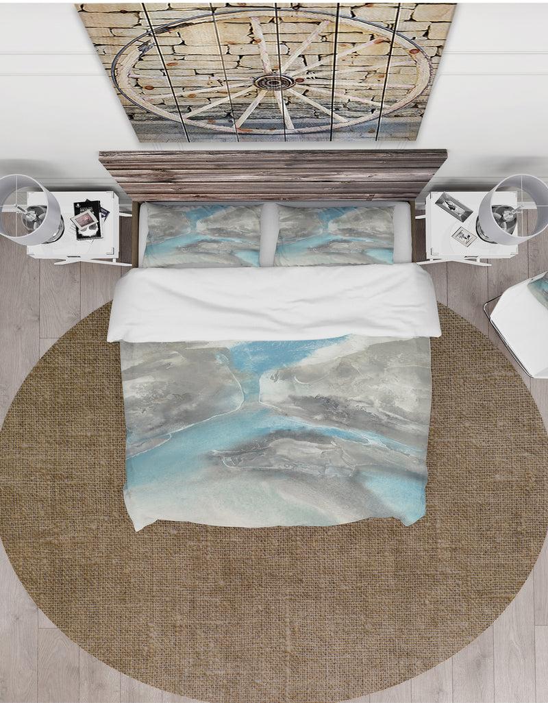 DesignQ Watercolor Minimal Blue Tones II - Cottage Duvet Cover Set