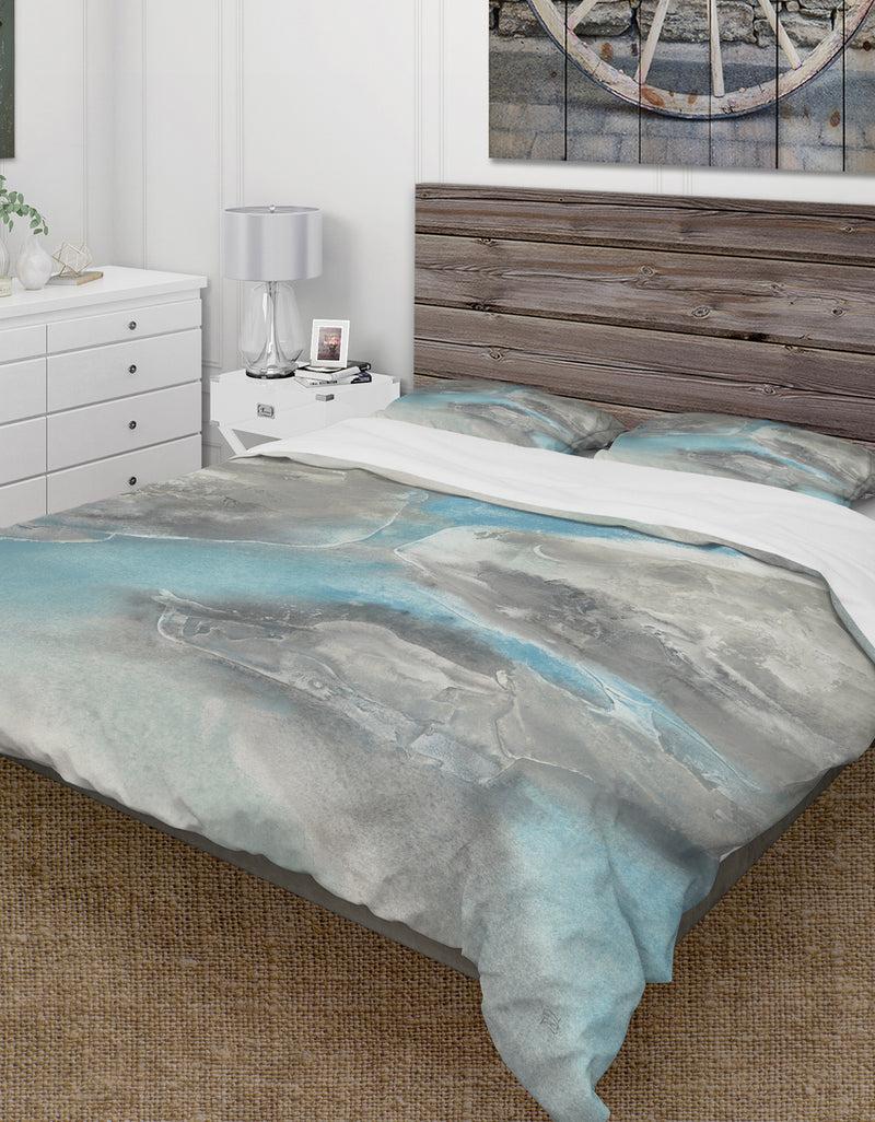 DesignQ Watercolor Minimal Blue Tones II - Cottage Duvet Cover Set