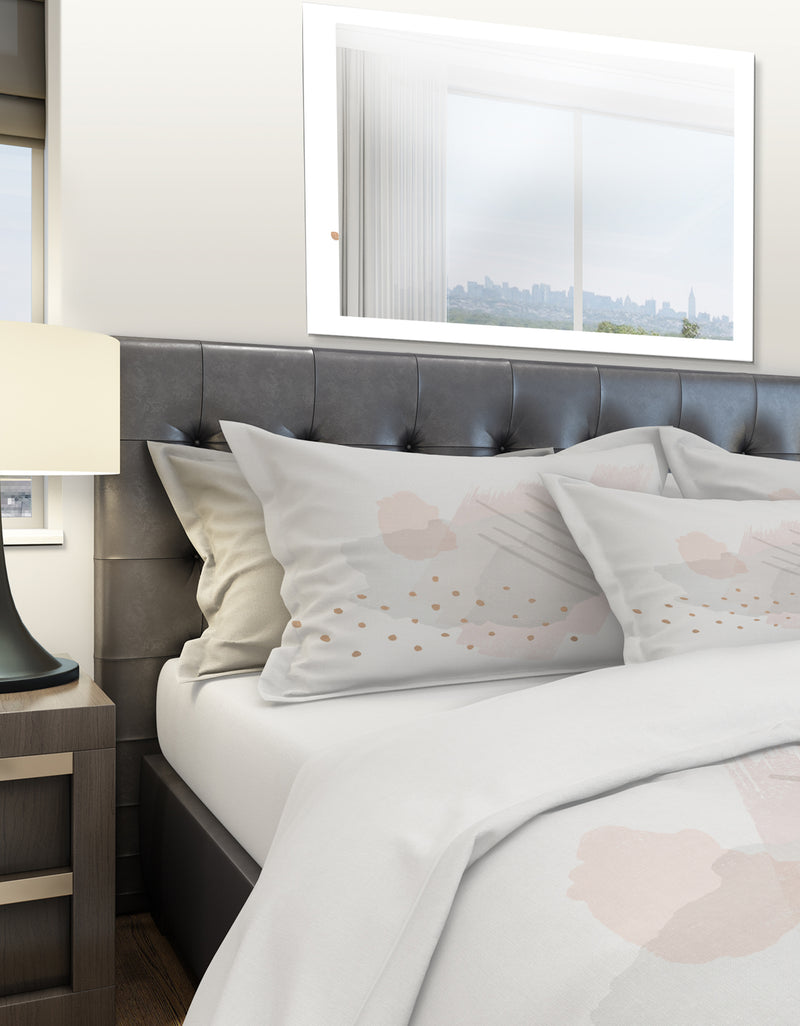 DesignQ Watercolor Minimal Blush I - Geometric Duvet Cover Set