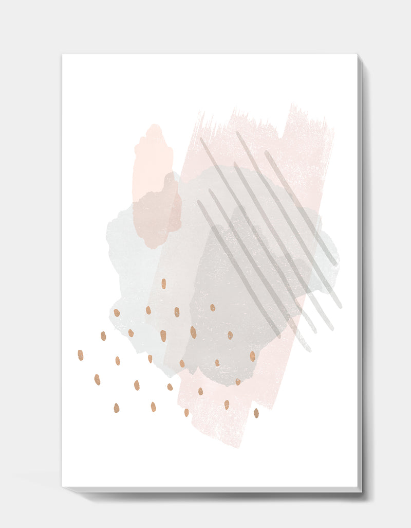 DesignQ Watercolor Minimal Blush I - Transitional Canvas Art